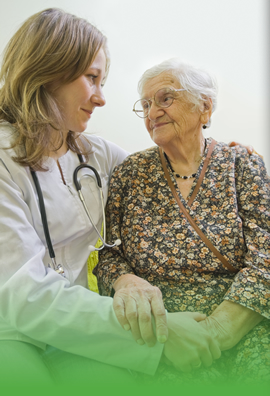 doctor and elderly woman